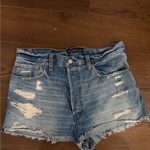 Abercrombie & Fitch Women's Blue Denim Shorts